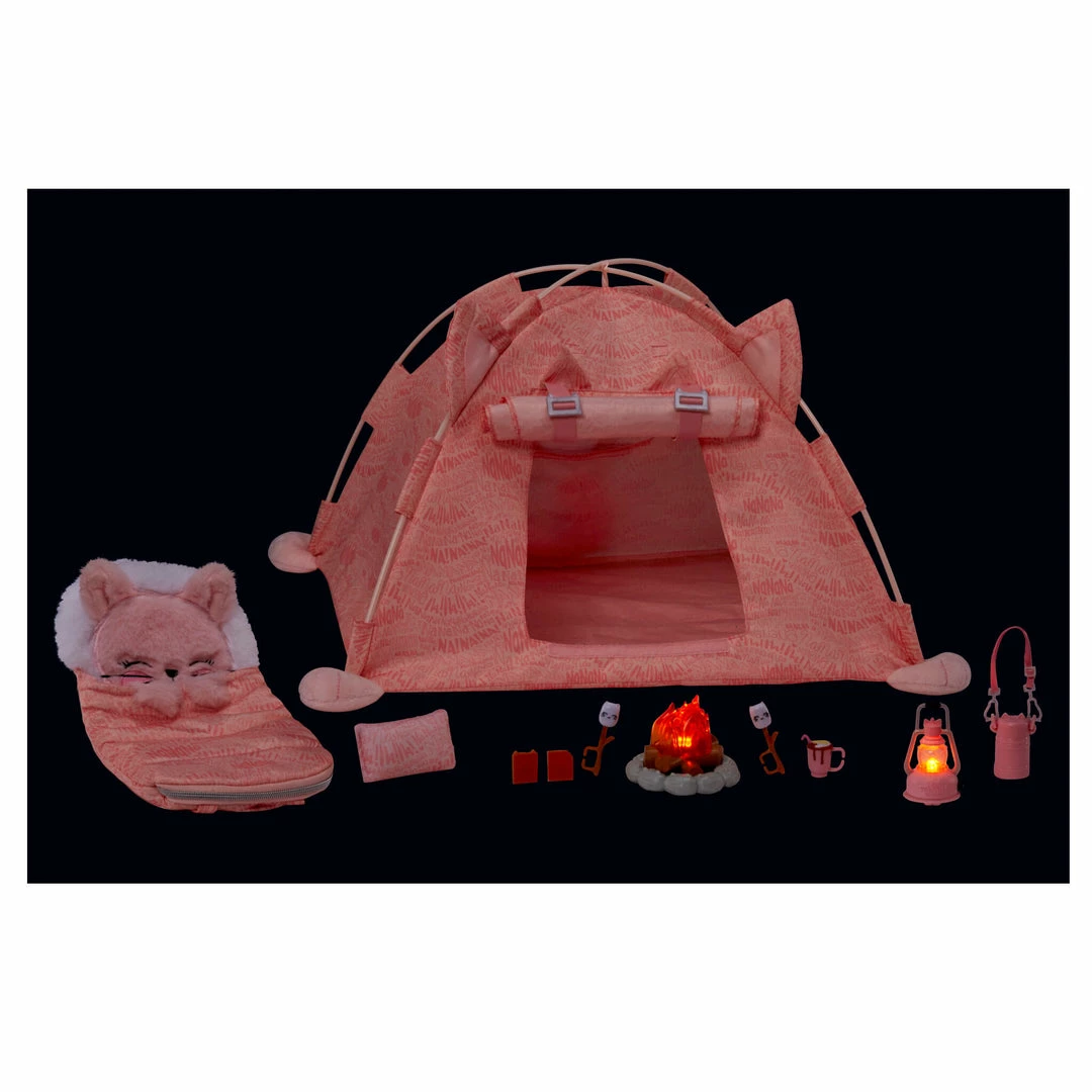 Na Na Na Surprise Kitty-Cat Campground Tent Playset With 10+ Accessories