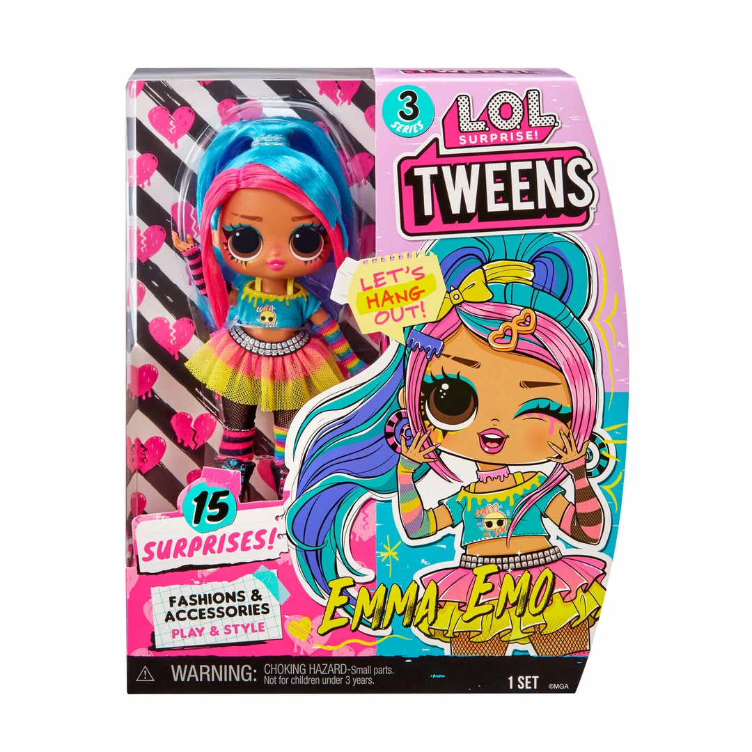 L.O.L. Surprise! Official Store LOL Surprise Tween Series 3 Fashion Doll Emma Emo With 15 Surprises