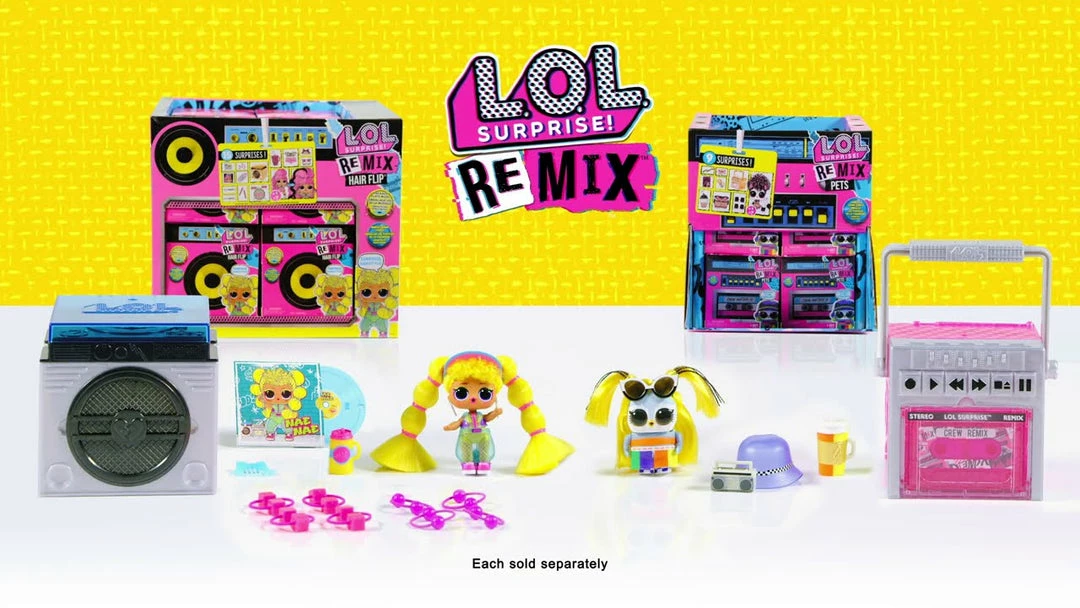 LOL Surprise Remix Hair Flip Dolls - 15 Surprises With Hair Reveal & Music